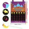 Calendrier de l'Aïd Calendrier du compte à rebours du Ramadan avec 30 étoiles réutilisables pour les fournitures de décoration de fête musulmane pour enfants RRD13147