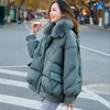 Big Real Fourrure De Renard Nouveau Manteau D'hiver Femmes Blanc Duvet De Canard Veste Vers Le Bas Parkas Femme Casual Mode Court Vers Le Bas Manteaux Outwears 201019