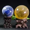 Support en bois pour sphère de cristal, boule de Quartz, support d'orbe, Base d'œuf, Globe en bois creux, affichage de décoration en pierre