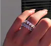 Ringos de casamento de moda vintage Pêssego Heart CZ Diamond Ring Ring Eternity Welding Jóias de Jóias de Natal Presente de Natal