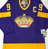 VINTAGE WAYNE GRETZKY LA KINGS HOME CROWN CCM HOCKEY JERSEY Stitch personalizado barato adicionar qualquer número nome JERSEY HOCKEY MEN KID XS-5XL