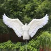 Bröllopsfödelsedagsfest hem Stora Creative Decor Props White Angel Wing Natural Feather Handicrafts for Photography