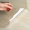 Teramila Transparent 1.5mm Soft Glass Table Cloth Waterproof Oilproof PVC Tablecloth Kitchen Dining Rectangular Table Cover Mat T200707