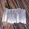 Kolye runyangshi 10pcs doğal selenit kristal çubuk cips alçı beyaz kuvars pürüzlü mineraller numune noktası heali qylied