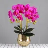 Grande arranjo de flores de orquídea artificial pu toque real sensação de mão decoração de mesa de chão casa buquê de alta qualidade sem vaso 201265j