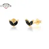 1 paire 925 boucles d'oreilles en argent Sterling oeil de cheval Zircon coloré pour les femmes Piercing bijoux fins Pendientes