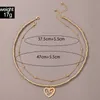 Romantische hart hanger nekking voor vrouwen meisjes charms gouden kralen ketting choker verstelbare bruiloft sieraden