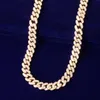 10mm guld miami kubansk länk halsband bling zircon charm män hip hop kedja kvinnor smycken