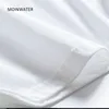 Moinwater Mujeres O-cuello de manga larga camisetas Lady White Cotton Tops Female Soft Casual Tees Camiseta negra de las mujeres MLT1901 220310