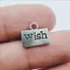 Ganze Menge 100 Stück Brief Wunsch Antik Silber Charms Anhänger für Schmuckherstellung Armband Ohrringe DIY Schlüsselanhänger Anhänger 12 11mm 234P