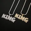 Hip Hop Iced Out Letters Custom Name Cubic Zircon Chain Pendant Necklace For Men Women Jewelry