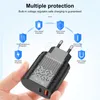 QC3.0 PD-Schnellladegerät 20 W Typ C USB-Schnellladeadapter Dual Ports Telefon-Wandladegeräte für iPhone 12 Pro Max izeso