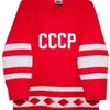 Pełna haft rosyjska 1980 CCCP Hockey Jersey 100% haftowe koszulka Dodaj dowolny numer nazwiska