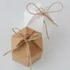 50pcs Kraft Paper Package Cardboard Box Wrap Gift Lantern Hexagon Candy Favoule and Gifts Wedding Christmas Valentine039s Party S3016480