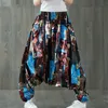 Kadın Boho Harem Pantolon Gevşek Boy Karışımlı Pamuk Streetwear Hip Hop Dans Pantolon Etnik Baskı Hippi Pantolon 201228