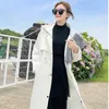 HziriP New England Autumn Jacket Women's Hooded Fashion Loose Single Breasted Long Windbreaker Female Zipper Outwear Coat T200828