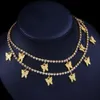 Skiktade hängsmycken Halsband Animal Butterfly Choker Fashion Jewelry for Women Iced Out Chain Hip Hop Necklace Valentine's Day G300L