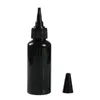 Bouteille en plastique noire rechargeable épaule ronde PET noir clair blanc bec pointu couvercle vide conteneur d'emballage cosmétique portable 10 ml 20 ml 30 ml 50 ml 100 ml