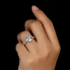 Ainuoshi Fashion 925 Sterling Silver 9x9mm Big Cushion Cut Engagement Ring Simulated Diamond Wedding 3.5CT Bridal Ring Smycken Y200106