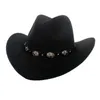 Cappelli a tesa larga Classic Punk Uomo Fedora da barca Vintage Donna Autunno Inverno Feltro Bowler Cowboy Cappello Panama1