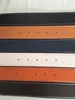 Atacado Betls 2023 Mens Womens Designer Belt Couro Genuíno Couro Preto Ouro + Prata Fivela Tamanho 105-125cm com Caixa Laranja Navio Livre