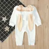 Cute Newborn Baby Boy Girl Bunny Rompers Long Ear Hooded Jumpsuit Rabbit Playsuit Autumn Winter Baby Boy Girl Easter Costumes 201027
