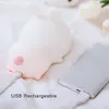 Capteur tactile RGB LED lapin veilleuse télécommande 16 couleurs USB Rechargeable Silicone lapin lampe pour enfants bébé jouet cadeau