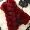 熱い販売の高級高模造女性のフェイクファーベストロングコート冬の女性暖かい厚いスプライスジャケット女性ウィストコートoutwear1
