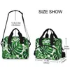 Winkelen tas lunch tas met kleurrijke tropische palmbladeren, geïsoleerde dames handtas, draagbare warme ontbijt doos 220310