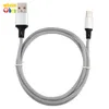 Carga de cable USB Micro USB Tipo-C Cables de tela de color puro para Samsung Xiaomi Cables móviles Cable USB 100 PCS/LOT