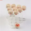 Transparenta glasburkar med lövträ 14 ml tomma flaskor hantverk för gåva 100pcshigh kvantitet