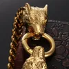 Gold Wolf Lion Head Armband Rostfritt stål Mäns vänskapsarmband för man gotiska skalle män smycken dropshipping hans gåvor 200928