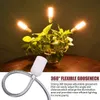 New Design 60W 5V Dimmable Three-head Flat Clip Corn Plant Light hot Full Spectrum Warm White 3000K 132LED Silver (Actual Power 20W)