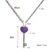 Fashion Color Changing Temperature sensing key necklace pendant Mood heart necklaces women jewelry will and sandy