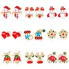 Fashion Cartoon Christmas Stud oorbellen Crystal Snowflake Sneeuwman Rendier oorbellen voor vrouw