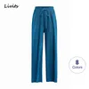 Pantaloni da donna Pantaloni elastici in seta di ghiaccio Pantaloni lunghi a gamba larga Pantaloni dritti larghi tinta unita Casual Estate Donna coreana 201031