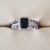 925 Серебряные обручальные кольца стерлингового серебряного кольца 3 в 1 кольцо группы для женщин обручальное свадебное украшение