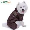 Stor hund varma kläder vinterkläder husdjur jumpsuit varm stor hund spår dräkt valp huva jacka coat produkt xl5xl 2011029531619