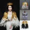 Cosplay Queen Schulter Dekor Gold Feder Schal Mode Fotografie Fenster Display Requisiten reine Handarbeit