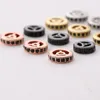 9*2.6MM Micro Pave Rondelle Gold/Silver/Black Brass Spacers CZ Charm Beads for DIY Bracelet Necklace Making