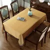 Table Cloth Pure Color Embroidered Rectangular High-grade Golden Blue Square Round Tablecloth Home Party Decoration Covers