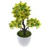 Coroas de flores decorativas Topiary Mini árvore artificial decoração para casa vaso de plantas enfeite de plástico saudação