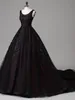 2021 robes de mariée gothiques noires et rouges robe de bal scoop dentelle perlée tulle corset dos princesse non blanc robes de mariée sur mesure