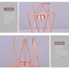 ノルディックスタイルの錬鉄製の燭台幾何学的な金属製の燭台の燭台のキャンドルホールダースタンドディナー小道具テーブルの結婚式の装飾LJ201018