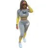 2024 Designer Marca Mulheres Tracksuits Jogging Ternos Rosa Impressão 2 Peça Set Manga Longa Senhoras Outfits Pulôver Calças Sweatsuits Sportswear Roupas Gradiente 3972-9