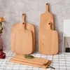 Tabla de cortar de haya para colgar, madera duradera para picar frutas, Pizza, Sushi, bandeja para barbacoa, madera maciza, sin pintar, antideslizante, herramientas de comedor de cocina YL0095