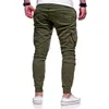 Man ren färg lastbyxor mode trend dragsko sport skinny fitness baggy byxor designer manlig höst nya elastiska midja fickbyxor