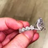 2020 New Arrival Ins Top Selling Vintage Jewelry Couple Rings 925 Sterling Silver Pear Cut White Topaz CZ Diamond Women Wedding Br1874088