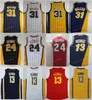 Vintage Paul 13 George Jersey Fresno State Bulldogs 24 College Reggie 31 Miller Basketballtröjor Alla Stitched Indrana