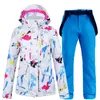 Winter Thermal Multicolor Dames Ski Pak Vrouwelijke Winddicht Ademend Snowboarden Skiën Jassen Broek Set Outdoor Kostuums -30